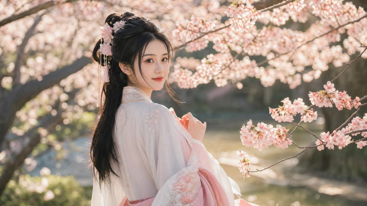 无限臀山-无限臀山传媒演示：春日汉服写真·古风与樱花的邂逅